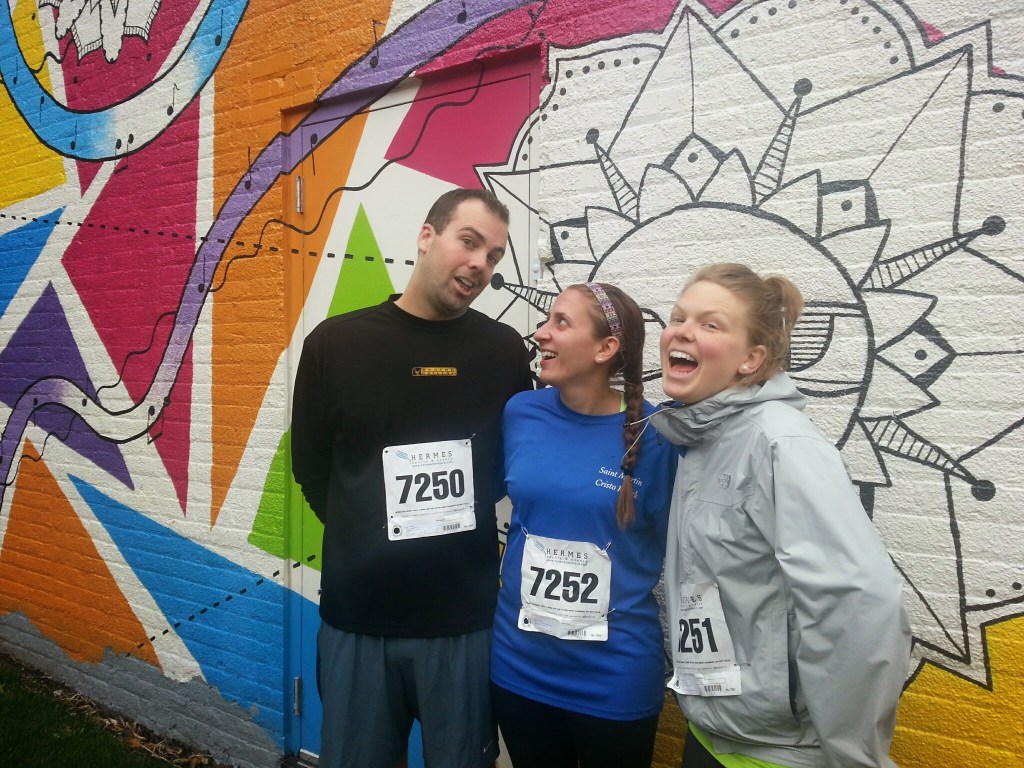 Being silly with B an Mary after our run.