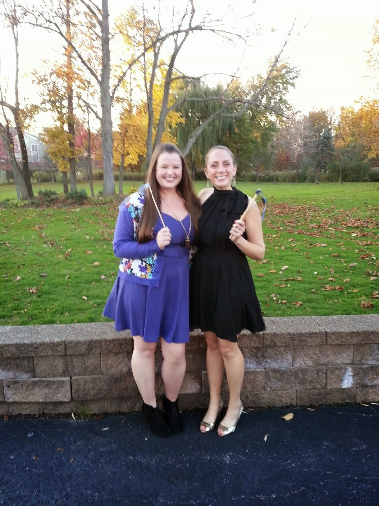 enjoying the wedding (and beautiful day!) with my other coworker Grace