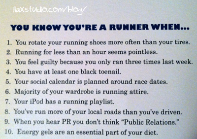 you know you're a runner