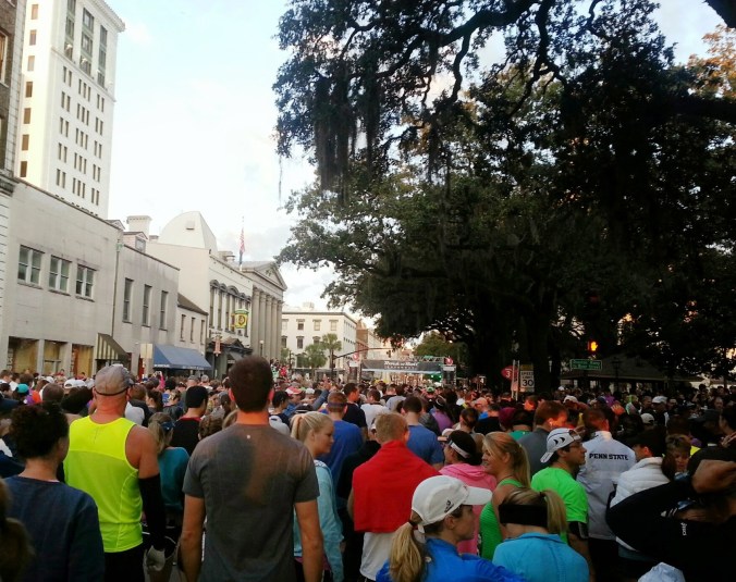 Everyone lined up at the start.