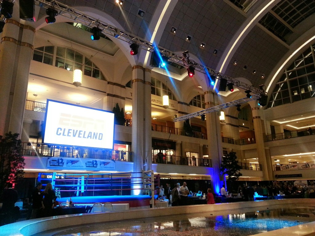 Tower City set up for the Cleveland Boxing Invitational