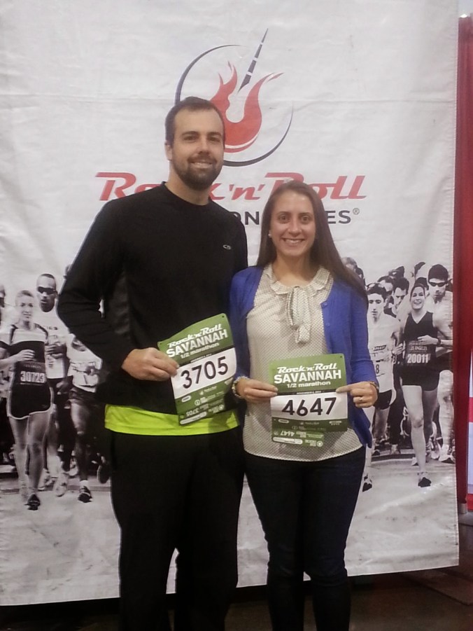 b and i at packet pickup rnr savannah half marathon