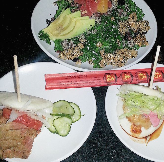 Favorite salad at Noodlecat and delicious steam buns!