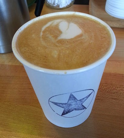 rising star almond milk latte