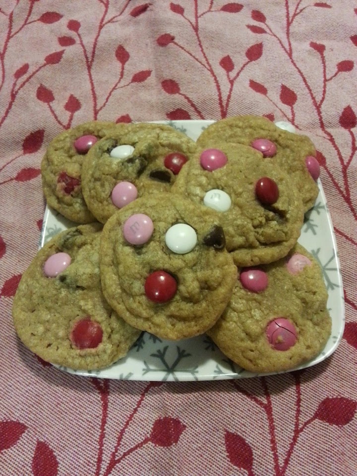 Graham cracker M&M cookies for valentines day