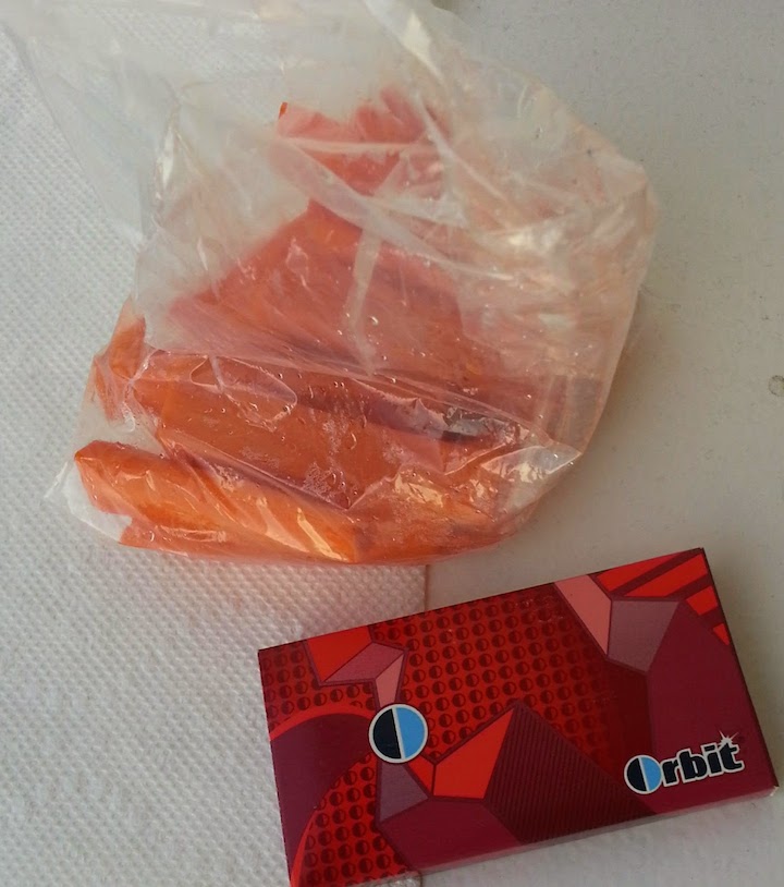 carrots and gum.