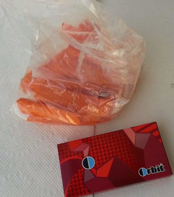 carrots and gum.