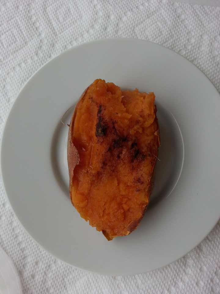 Half a sweet potato with cinnamon and honey. SO good.