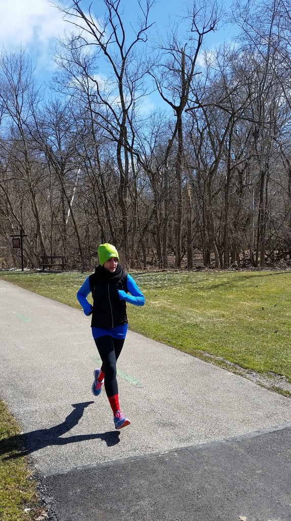 B took a picture of me while running - just finishing our 8 miler!