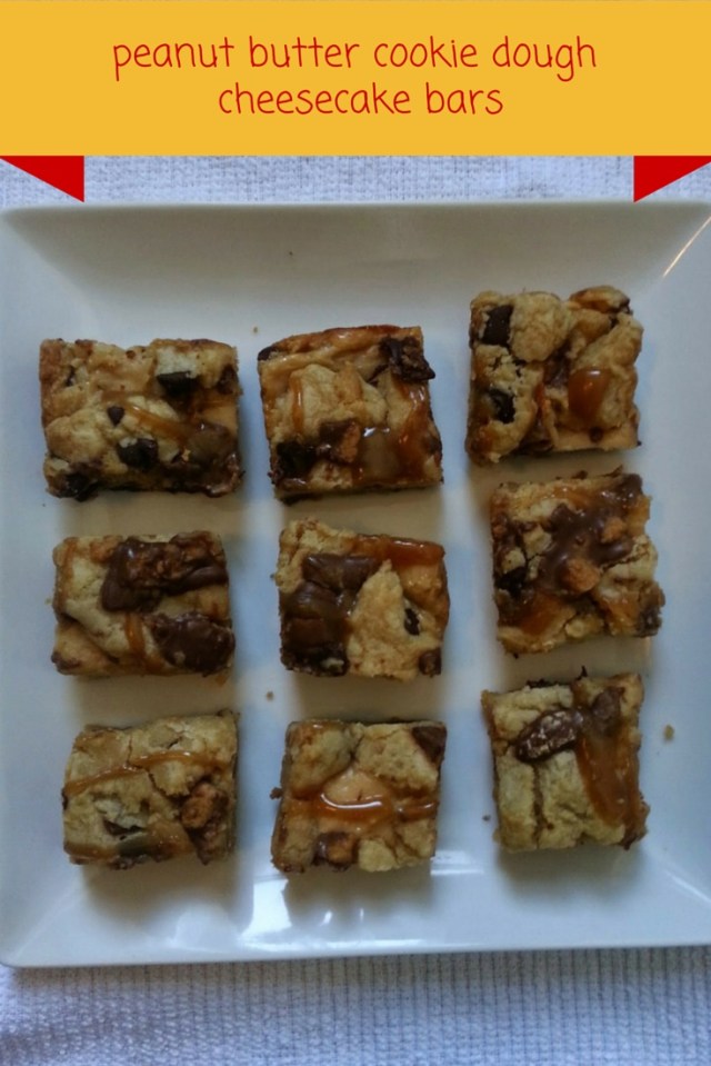 peanut butter cookie dough cheesecake bars