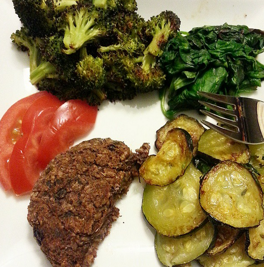 veggie burger with a side of  - veggies!