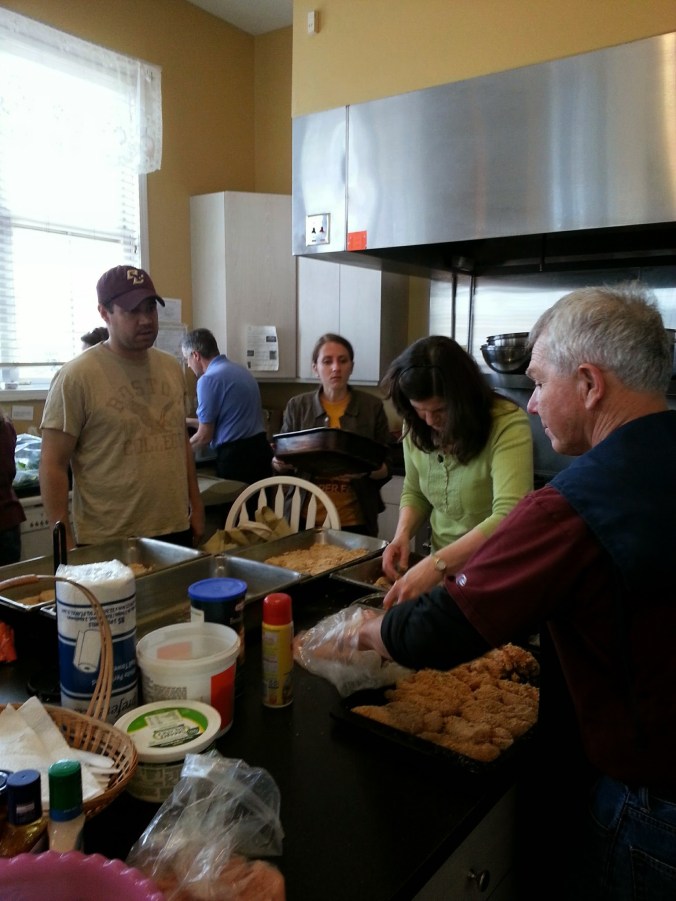 preparing dinner (I'm not doing much in the background)