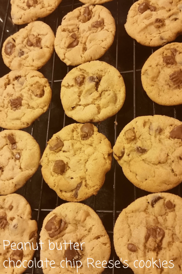 Peanut butter chocolate chip Reese's cookies-icrashedtheweb