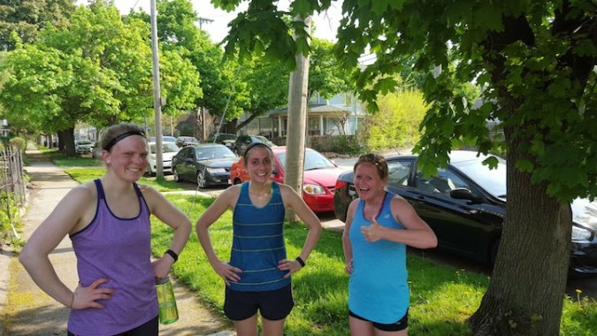 How we look mostly through our run (we stopped for water)