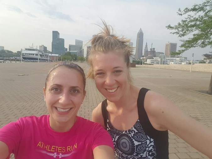 Sweaty selfie with the city in the background!