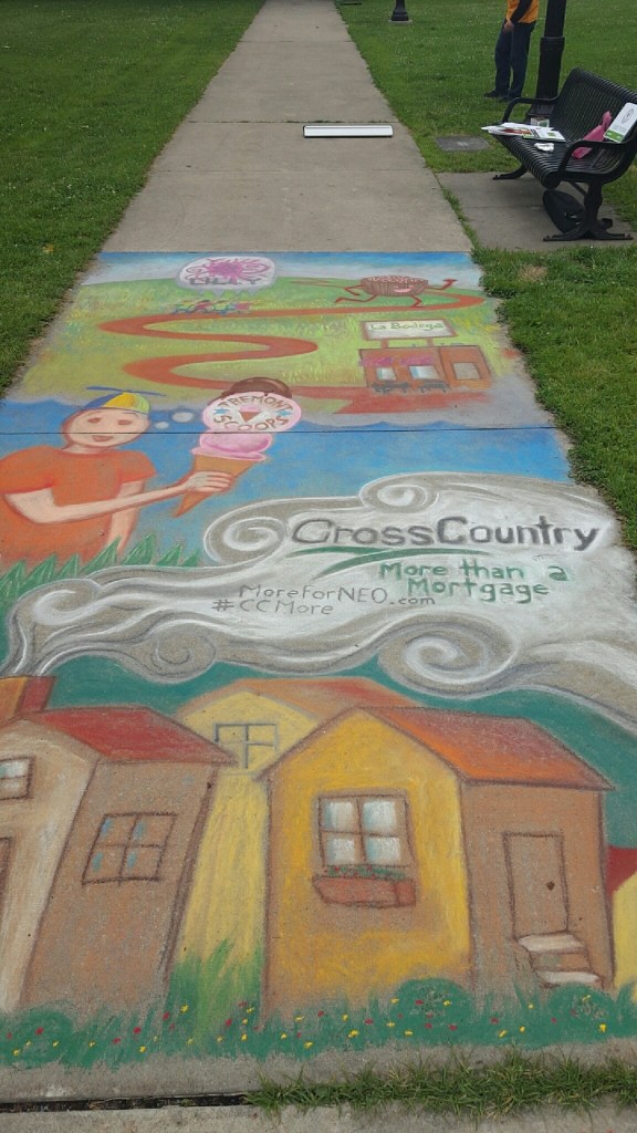 Chalk art during event
