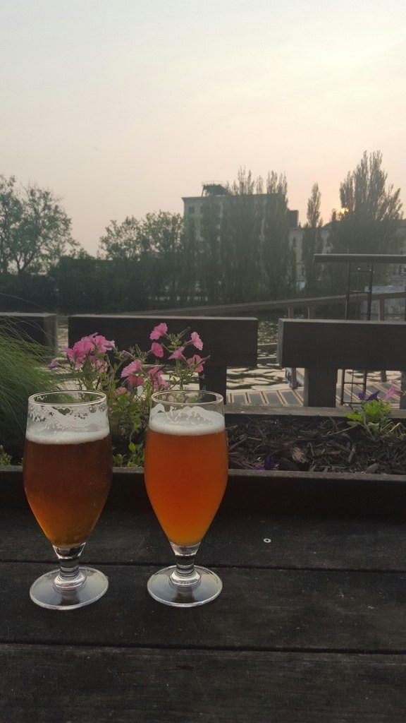 grabbed drinks in the Third Ward along the water