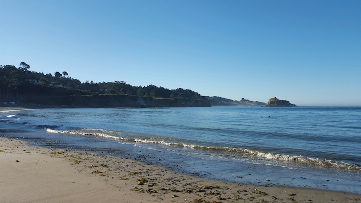 beach front walk in the morning