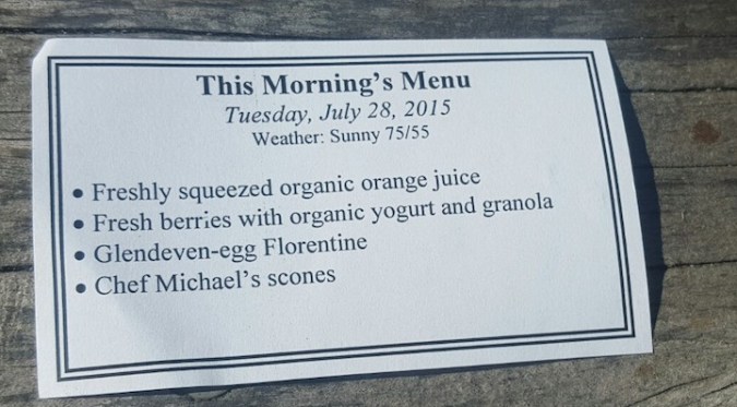 breakfast menu