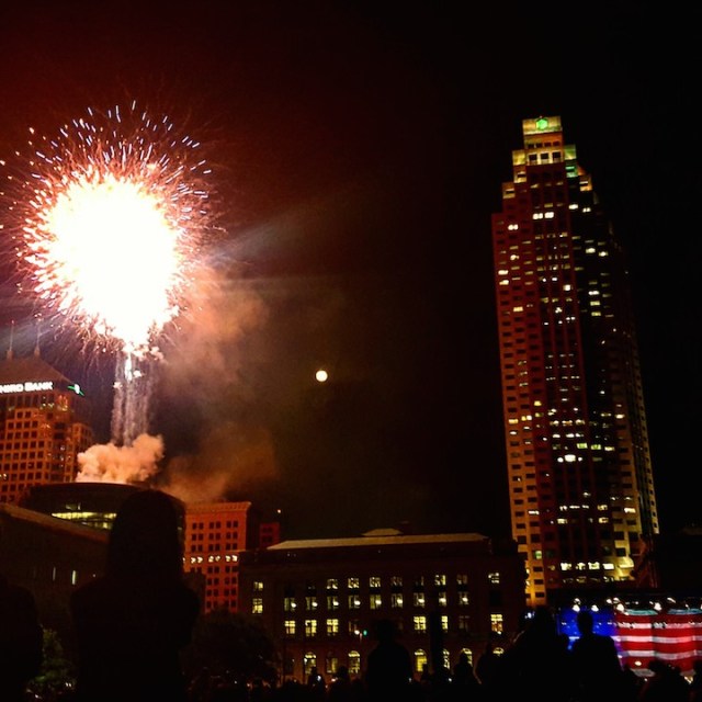 fireworks over downtown CLE