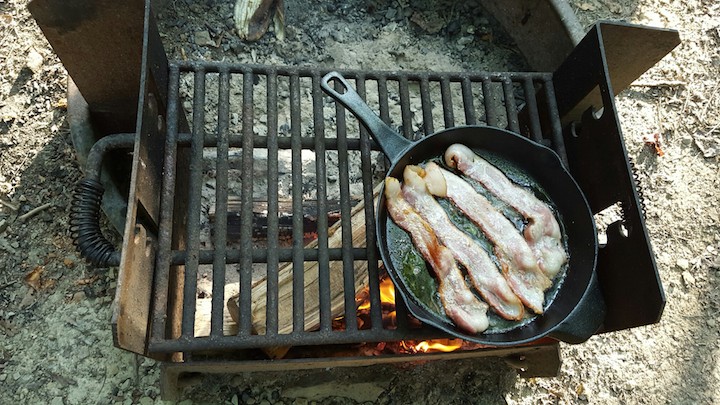 Making breakfast. Bacon!