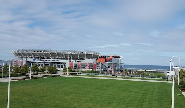 the stadium before the game