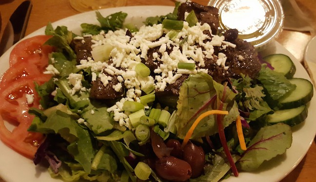Lamb salad at Aladdins for dinner. 
