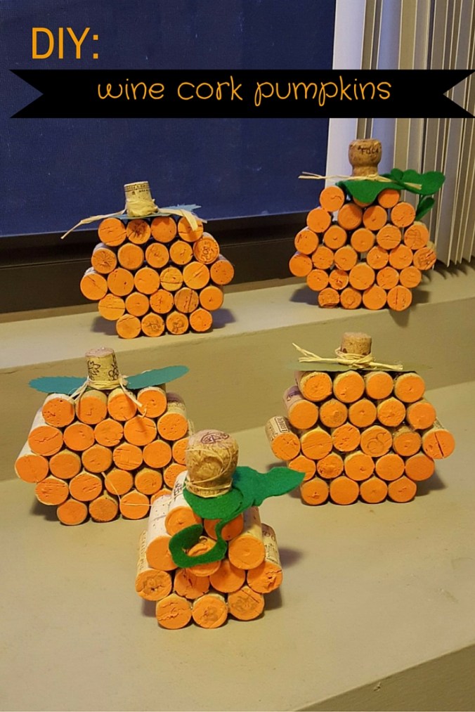 diy wine cork pumpkins