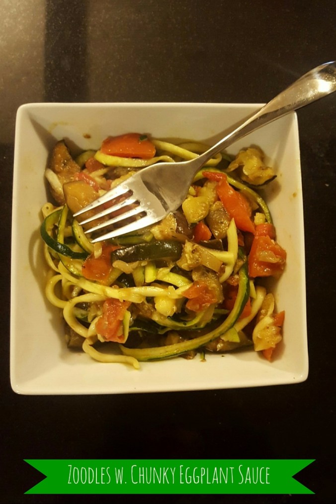 Zoodles with Chunky Eggplant Sauce-icrashedtheweb