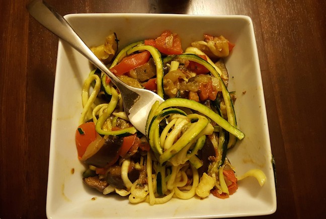 Zoodles with Chunky Eggplant Sauce