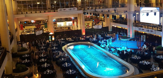 Check it out - it's usually a mall but they decked it out with a boxing ring