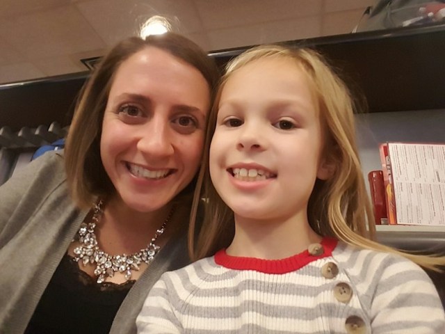 My niece Sofia and I taking selfies at bowling. She took this :)