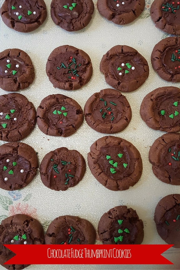 Chocolate Fudge Thumbprint Cookies-icrashedtheweb
