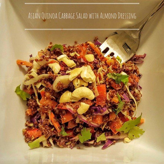 Asian Quinoa Cabbage Salad with Almond Dressing - icrashedtheweb