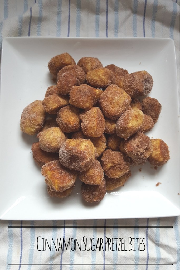 Cinnamon Sugar Pretzel Bites and cream cheese dipping sauce